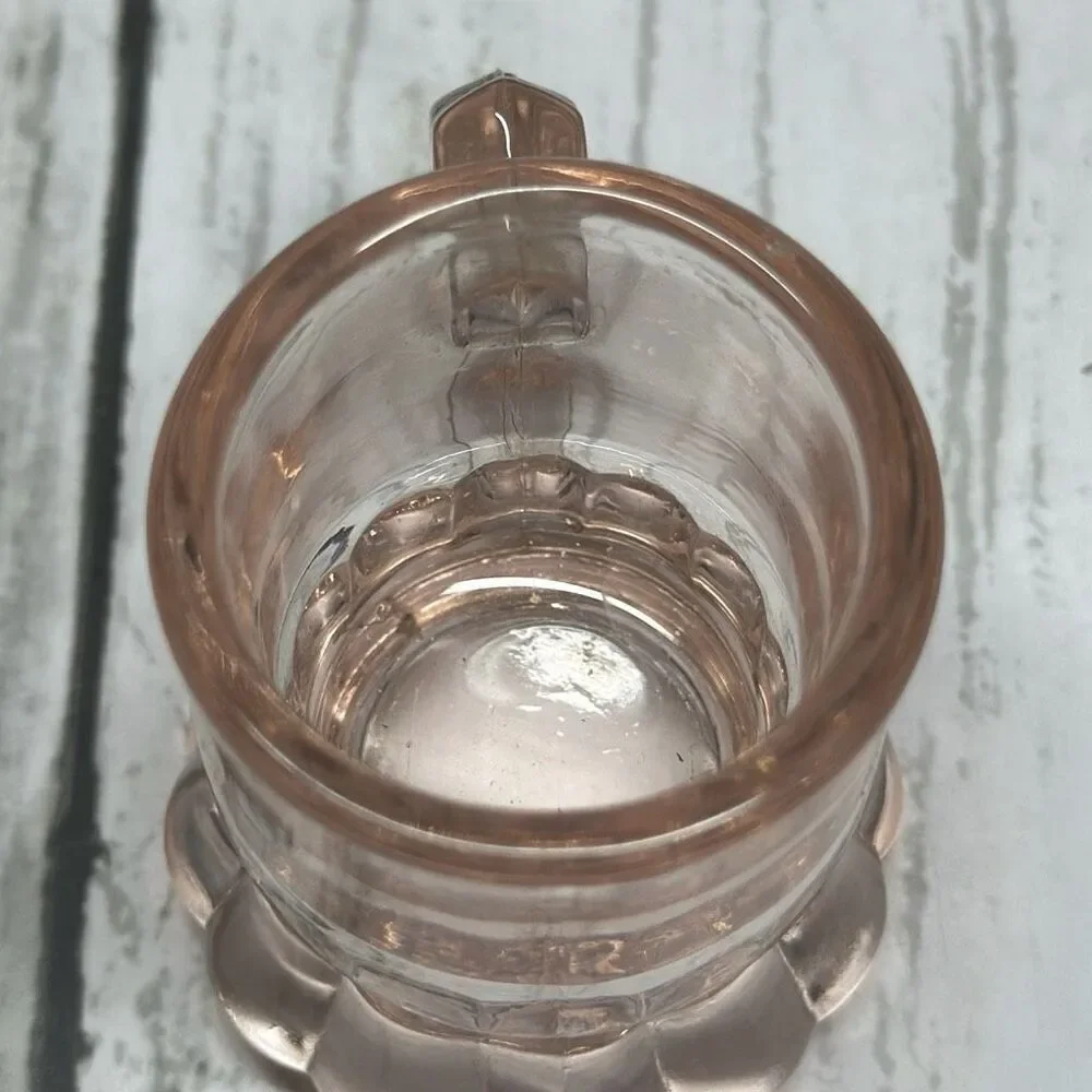 Vintage Pink Depression Glass‎ Miniature Beer Mugs Shot Glass